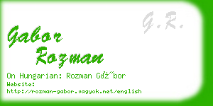 gabor rozman business card